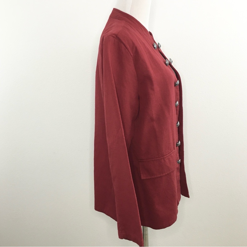 Cezele | Deep Red Open Front Jacket - Picture 3 of 11